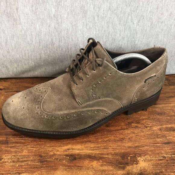 Mephisto Men's‎ Size 10 Oxford Gray Suede Leather Taupe Shoes Lace Up - Picture 8 of 10